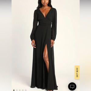 Black Long Sleeve Maxi Dress